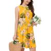 imageWEACZZY 2025 Summer Dresses for Women Casual Loose Fit Beach Vacation Sundress Sleeveless Crewneck Tank Dress with PocketsGreen Leaf Yellow