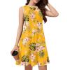 imageWEACZZY 2025 Summer Dresses for Women Casual Loose Fit Beach Vacation Sundress Sleeveless Crewneck Tank Dress with PocketsGreen Leaf Yellow