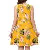 imageWEACZZY 2025 Summer Dresses for Women Casual Loose Fit Beach Vacation Sundress Sleeveless Crewneck Tank Dress with PocketsGreen Leaf Yellow