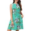 imageWEACZZY 2025 Summer Dresses for Women Casual Loose Fit Beach Vacation Sundress Sleeveless Crewneck Tank Dress with PocketsMint Green