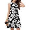 imageWEACZZY 2025 Summer Dresses for Women Casual Loose Fit Beach Vacation Sundress Sleeveless Crewneck Tank Dress with PocketsSketch White Black