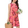 imageWEACZZY 2025 Summer Dresses for Women Casual Loose Fit Beach Vacation Sundress Sleeveless Crewneck Tank Dress with PocketsSugar Pink