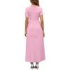 imageWEACZZY 2025 Summer Long Dresses for Women Wrap Empire Pleated Waist V Neck Short Sleeve Elegant Maxi Dress with Pockets01 Mauve