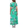 imageWEACZZY 2025 Summer Long Dresses for Women Wrap Empire Pleated Waist V Neck Short Sleeve Elegant Maxi Dress with PocketsMint Green
