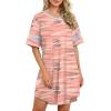 imageWEACZZY Nightgowns for Women Soft Sleep Shirt V Neck Short Sleeve Loungewear Loose Comfy NightShirtsCamo Pink