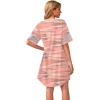 imageWEACZZY Nightgowns for Women Soft Sleep Shirt V Neck Short Sleeve Loungewear Loose Comfy NightShirtsCamo Pink