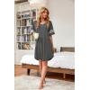 imageWEACZZY Nightgowns for Women Soft Sleep Shirt V Neck Short Sleeve Loungewear Loose Comfy NightShirtsDark Gray