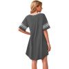 imageWEACZZY Nightgowns for Women Soft Sleep Shirt V Neck Short Sleeve Loungewear Loose Comfy NightShirtsDark Gray
