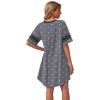 imageWEACZZY Nightgowns for Women Soft Sleep Shirt V Neck Short Sleeve Loungewear Loose Comfy NightShirtsDot Navy Blue