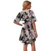 imageWEACZZY Nightgowns for Women Soft Sleep Shirt V Neck Short Sleeve Loungewear Loose Comfy NightShirtsLeaf Pink
