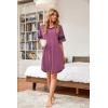 imageWEACZZY Nightgowns for Women Soft Sleep Shirt V Neck Short Sleeve Loungewear Loose Comfy NightShirtsMauve