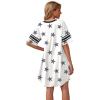 imageWEACZZY Nightgowns for Women Soft Sleep Shirt V Neck Short Sleeve Loungewear Loose Comfy NightShirtsNavy Star White
