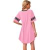 imageWEACZZY Nightgowns for Women Soft Sleep Shirt V Neck Short Sleeve Loungewear Loose Comfy NightShirtsPink