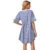 imageWEACZZY Nightgowns for Women Soft Sleep Shirt V Neck Short Sleeve Loungewear Loose Comfy NightShirtsSpotted Blue