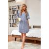 imageWEACZZY Nightgowns for Women Soft Sleep Shirt V Neck Short Sleeve Loungewear Loose Comfy NightShirtsSpotted Blue