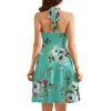 imageWEACZZY Summer Dresses for Women 2025 Beach Mini Swing Dress Halter V Neck Sleeveless Backless Sundresses with PocketsMint Green