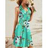 imageWEACZZY Summer Dresses for Women 2025 Beach Mini Swing Dress Halter V Neck Sleeveless Backless Sundresses with PocketsMint Green