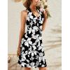 imageWEACZZY Summer Dresses for Women 2025 Beach Mini Swing Dress Halter V Neck Sleeveless Backless Sundresses with PocketsSketch White Black