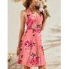 imageWEACZZY Summer Dresses for Women 2025 Beach Mini Swing Dress Halter V Neck Sleeveless Backless Sundresses with PocketsSugar Pink