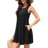 imageWEACZZY Women Summer Casual Swing T Shirt Dresses Beach Cover up Loose Dress01 Black