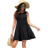 imageWEACZZY Women Summer Casual Swing T Shirt Dresses Beach Cover up Loose Dress01 Black