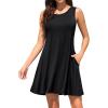 imageWEACZZY Women Summer Casual Swing T Shirt Dresses Beach Cover up Loose Dress01 Black