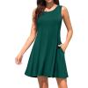 imageWEACZZY Women Summer Casual Swing T Shirt Dresses Beach Cover up Loose DressA Dark Green