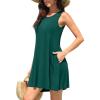 imageWEACZZY Women Summer Casual Swing T Shirt Dresses Beach Cover up Loose DressA Dark Green