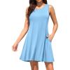 imageWEACZZY Women Summer Casual Swing T Shirt Dresses Beach Cover up Loose DressA Light Blue