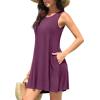 imageWEACZZY Women Summer Casual Swing T Shirt Dresses Beach Cover up Loose DressA Mauve