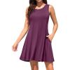 imageWEACZZY Women Summer Casual Swing T Shirt Dresses Beach Cover up Loose DressA Mauve