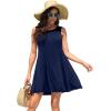 imageWEACZZY Women Summer Casual Swing T Shirt Dresses Beach Cover up Loose DressA Navy Blue