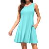 imageWEACZZY Women Summer Casual Swing T Shirt Dresses Beach Cover up Loose DressA Nile Blue