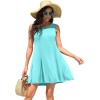 imageWEACZZY Women Summer Casual Swing T Shirt Dresses Beach Cover up Loose DressA Nile Blue