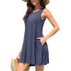 imageWEACZZY Women Summer Casual Swing T Shirt Dresses Beach Cover up Loose DressA Purple Gray