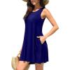 imageWEACZZY Women Summer Casual Swing T Shirt Dresses Beach Cover up Loose DressA Royal Blue