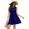 imageWEACZZY Women Summer Casual Swing T Shirt Dresses Beach Cover up Loose DressA Royal Blue