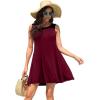 imageWEACZZY Women Summer Casual Swing T Shirt Dresses Beach Cover up Loose DressA Wine Red