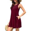 imageWEACZZY Women Summer Casual Swing T Shirt Dresses Beach Cover up Loose DressA Wine Red