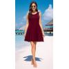 imageWEACZZY Women Summer Casual Swing T Shirt Dresses Beach Cover up Loose DressA Wine Red