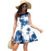 imageWEACZZY Women Summer Casual Swing T Shirt Dresses Beach Cover up Loose DressColorful Blue