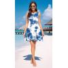 imageWEACZZY Women Summer Casual Swing T Shirt Dresses Beach Cover up Loose DressColorful Blue
