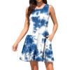 imageWEACZZY Women Summer Casual Swing T Shirt Dresses Beach Cover up Loose DressColorful Blue