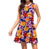 imageWEACZZY Women Summer Casual Swing T Shirt Dresses Beach Cover up Loose DressColorful Purple Navy