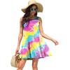 imageWEACZZY Women Summer Casual Swing T Shirt Dresses Beach Cover up Loose DressColorful Yellow