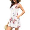 imageWEACZZY Women Summer Casual Swing T Shirt Dresses Beach Cover up Loose DressFloral White