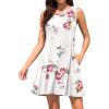 imageWEACZZY Women Summer Casual Swing T Shirt Dresses Beach Cover up Loose DressFloral White