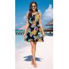 imageWEACZZY Women Summer Casual Swing T Shirt Dresses Beach Cover up Loose DressFloralyellow Green