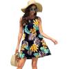 imageWEACZZY Women Summer Casual Swing T Shirt Dresses Beach Cover up Loose DressFloralyellow Green