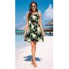 imageWEACZZY Women Summer Casual Swing T Shirt Dresses Beach Cover up Loose DressGreen Leaf Lily